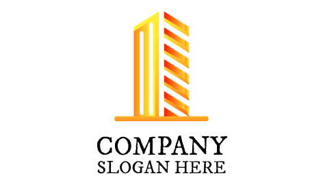 Logo Immobilier De Bâtiment Doré