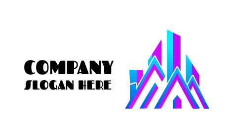 Logo Immobilier À Motif En Zigzag