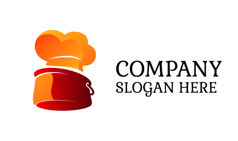 Logotipo De Restaurante De Olla De Cocción Naranja