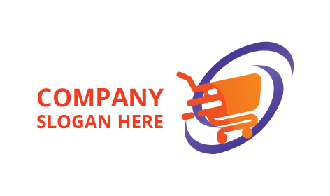 Logo Für Den Einzelhandel Mit Umlaufendem Einkaufswagen