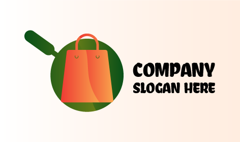 Grünes Bratpfanne-Einzelhandelslogo