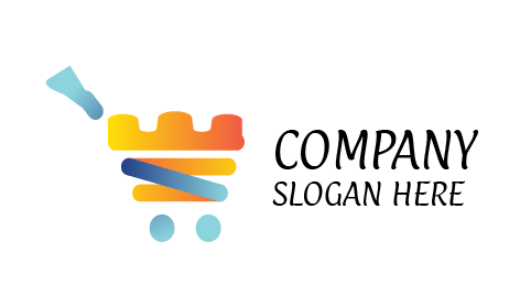 Orangefarbenes Einkaufswagen-Einzelhandelslogo