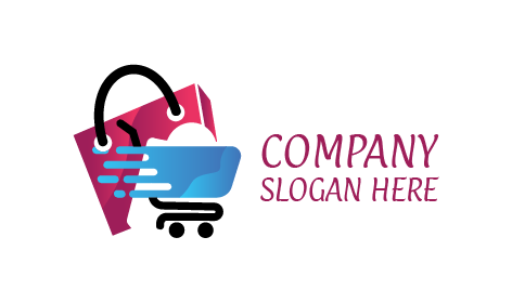Zooming Shopping Cart Retail Logo