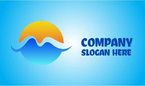 Logo Sungai Air Bergelombang Premium
