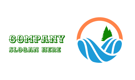 Logo Sungai Pohon Pinus Bulat