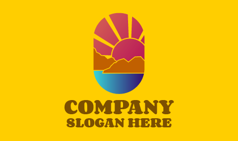 Güneş Yükselen Dağ Nehir Logosu