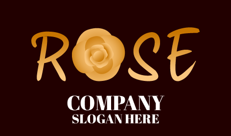 Krem Rengi Gül Kelime Logosu