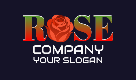 Çift Gölgeli Gül Kelime Logosu