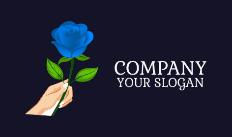 Zarif Mavi Gül Logosu