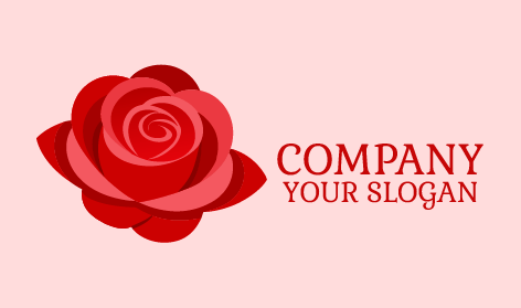 Kırmızı Yapraklı Gül Logosu