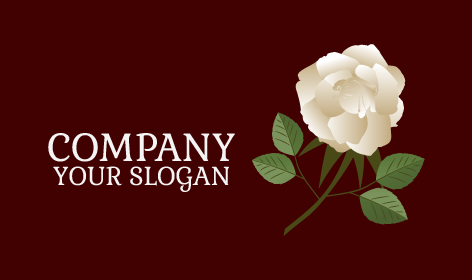 Şık Beyaz Gül Logosu