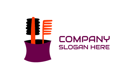 Logo De Salon De Brosse À Peigne À Cheveux