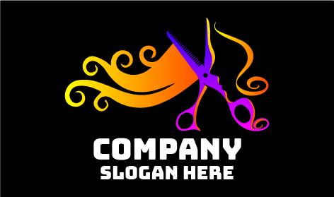 Logo De Salon De Coiffure Purple Shears