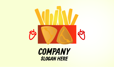 Kırmızı Acılı Samosa Patates Kızartması Logosu