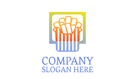 Logo Für Die Bestellung Von Eingewickelten Pommes Frites