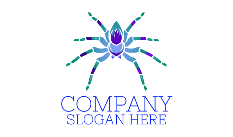 Logo Laba-Laba Tarantula Berwarna-Warni
