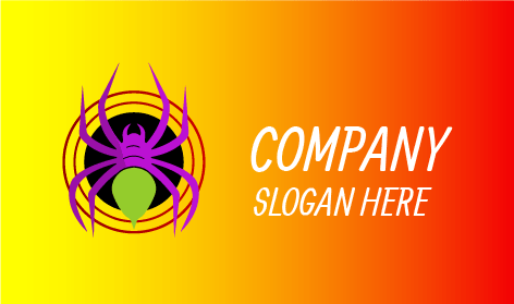 Logo Laba-laba Berdaun Hijau