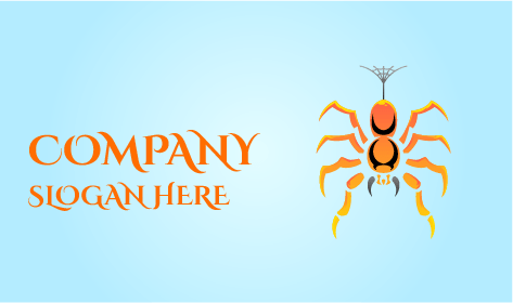 Orange Spider Cobweb Logo