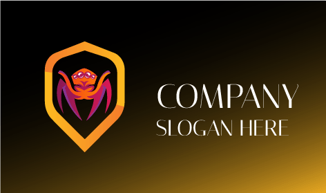 Logotipo De Araña Naranja Estilizada