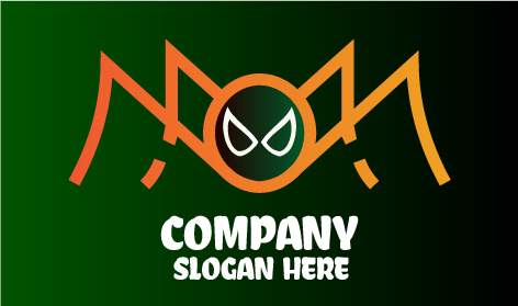 Logotipo De Araña De Ojos Rasgados Blancos