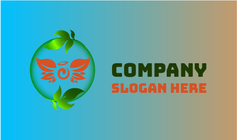 Logo Musim Semi Kupu-Kupu Karangan Bunga Hijau