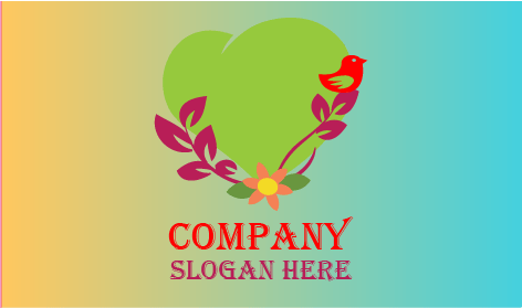 Heart Vine Bird Spring Logo