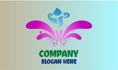 Purple Flying Butterfly Spring Logo