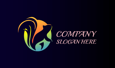 Logo Astratto Scoiattolo Nero