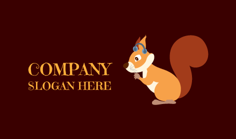 Logotipo De Ardilla Con Auriculares Azules