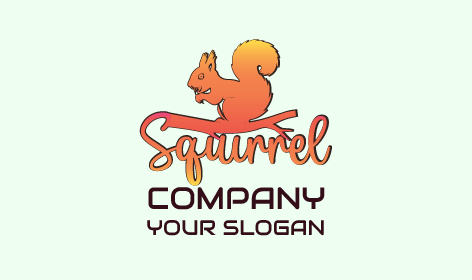 Logotipo De Ardilla Naranja Adorable