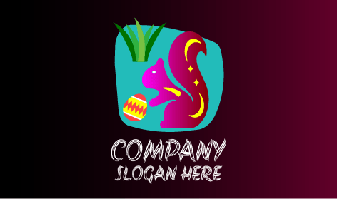 Logo D'écureuil Gambadant Violet