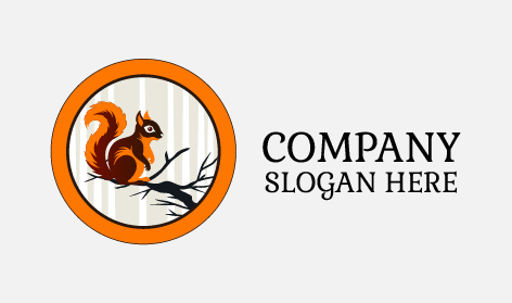 Logotipo De Ardilla Con Fondo Plateado