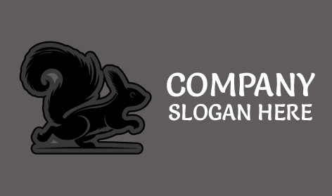 Logo Silhouette Écureuil Noir