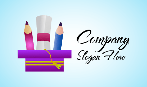 Lila Graduierungskappe Briefpapier Logo