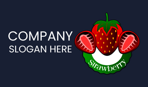 Logotipo De Fresa Enorme Partida Por La Mitad