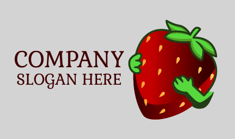 Logotipo De La Fresa Con Manos Verdes
