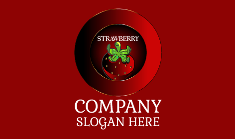 Magnífico Logotipo De Fresa Roja