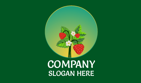 Logotipo De La Planta De Flor De Fresa