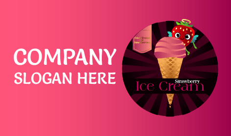 Çilekli Dondurma Logosu