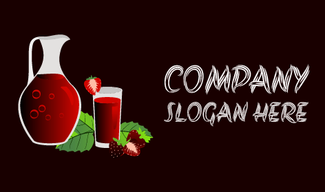 Logotipo De La Jarra De Jugo De Fresa