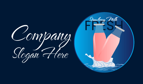 Logotipo De Botella De Leche De Fresa