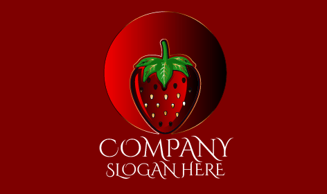 Logotipo De Fresa Roja Aterciopelada