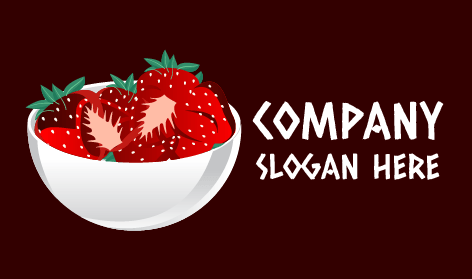 Logotipo De Fresa En Tazón Blanco