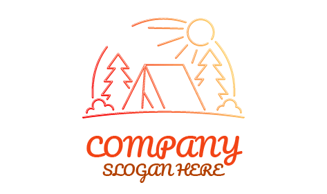 Logotipo Vermelho De Acampamento De Verão