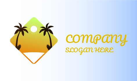 Logo Pantai Matahari Terbenam Musim Panas