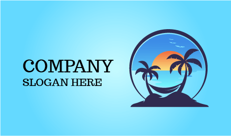 Logo Océan Été Embrassé Par Le Soleil