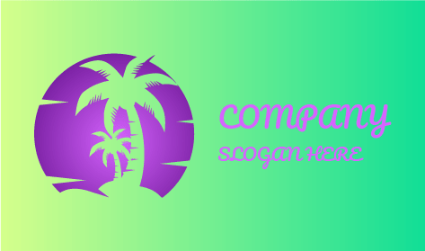 Logotipo De Paisagem De Verão Tropical