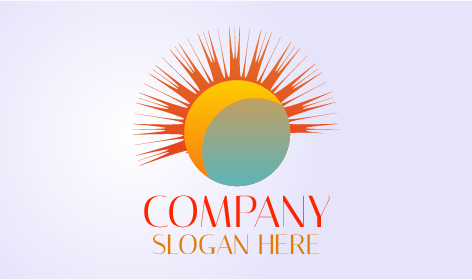 Logo Matahari Desain Abstrak