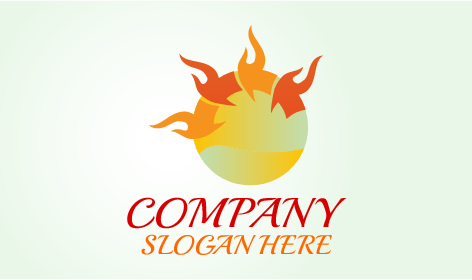 Logo Del Sole Ardente Della Palla Di Fuoco