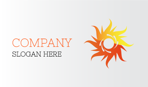 Logo Matahari Desain Menyala